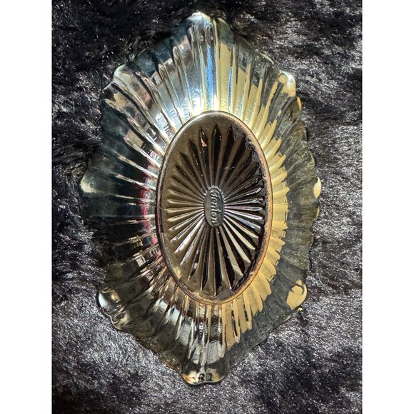 Vintage Fenton Amythyst Poppy Floral Scalloped Edge Candy Dish Trinket Dish - Picture 4 of 6